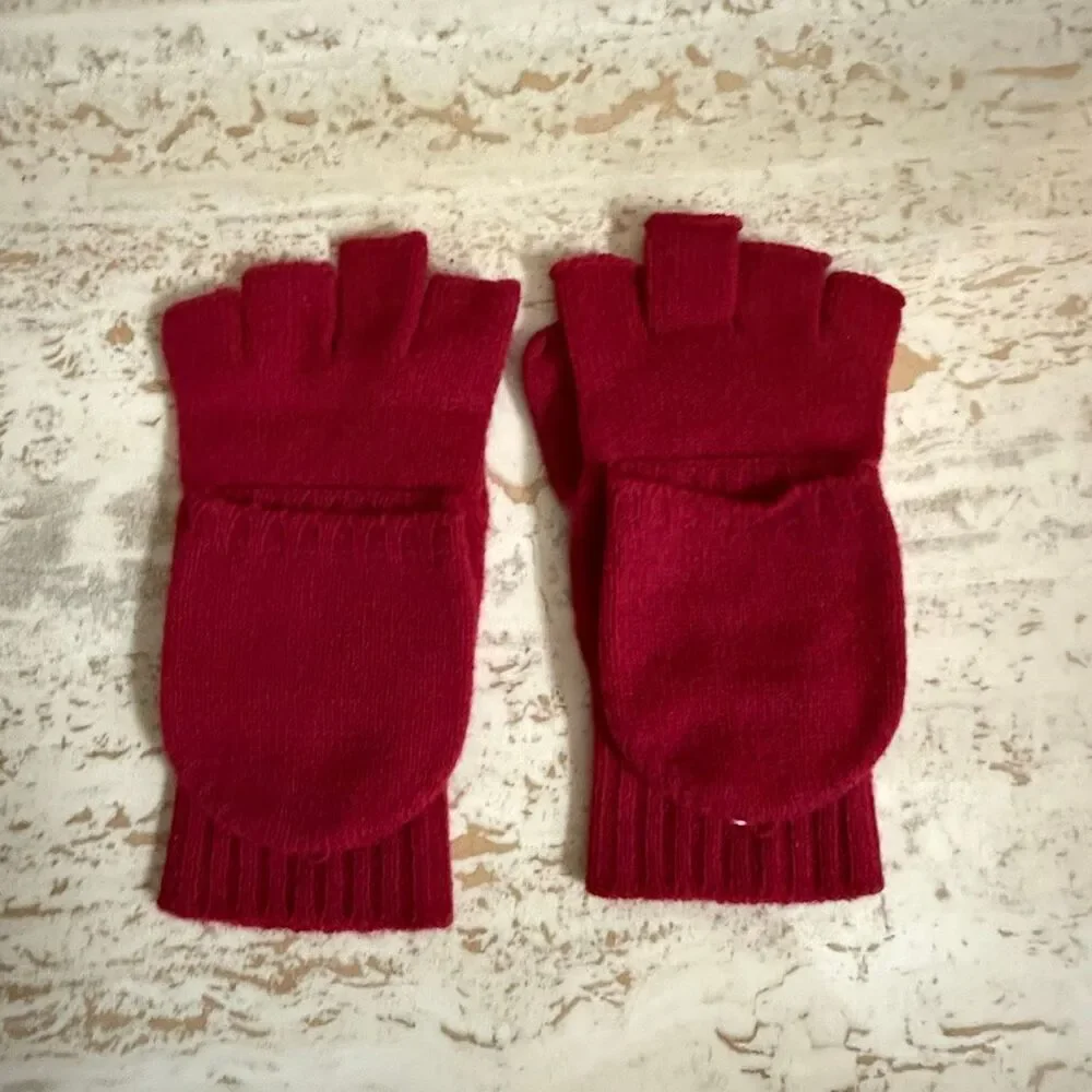 100% Cashmere Express womens convertible fingerless gloves with mittens